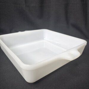 Vtg Glasbake Square Milk Glass Baking Pan Brownies Cakes 9x9 J2334 2.5 Qt
